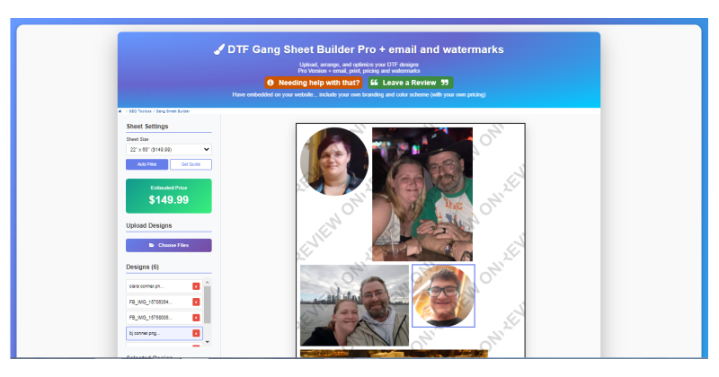 DTF Gang Sheet Builder Demo