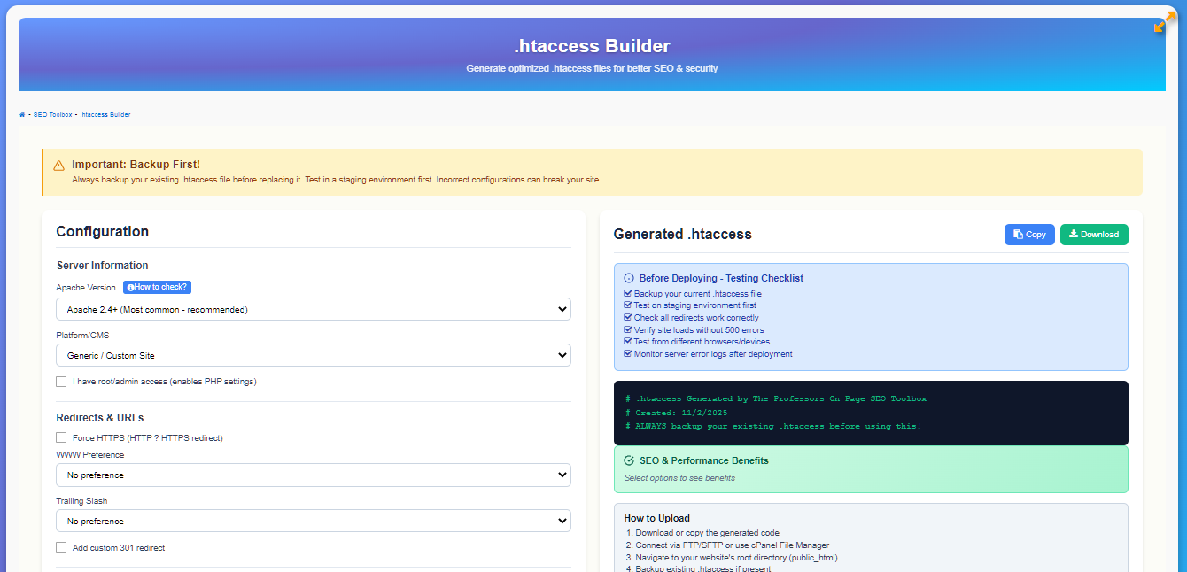 htaccess Builder