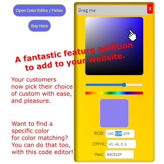 Color Editor Add-On for Custom Gifts Websites