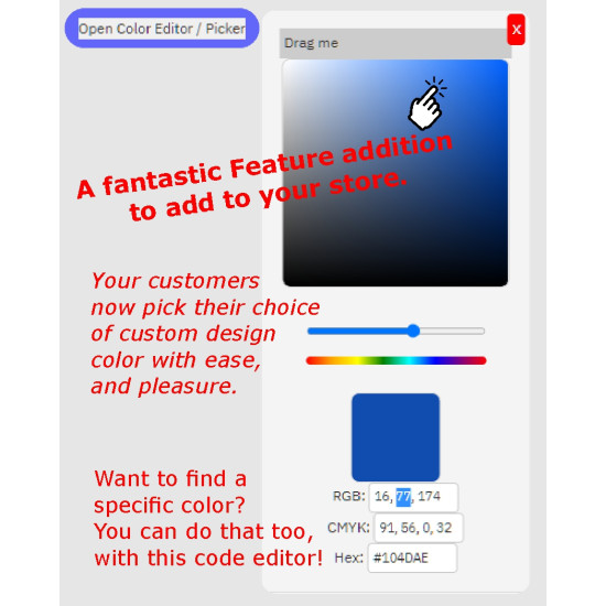 Color Editor Add-On for Custom Gifts Websites