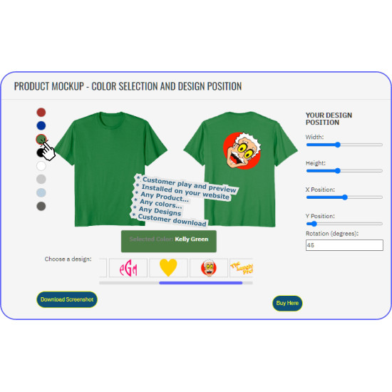 Online Customer Product Mockup Designer - Interactive Tool