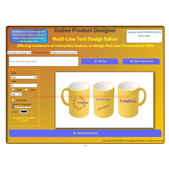 Online Customer Product Mockup Designer - Interactive Tool