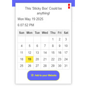 Sticky on screen 'Box' Sticky on screen 'Box'