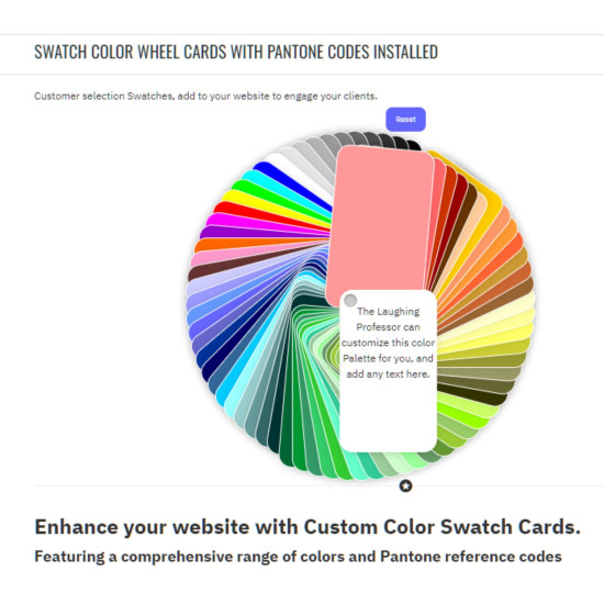 Swatch Color Wheel Cards with Pantone, RGB Codes