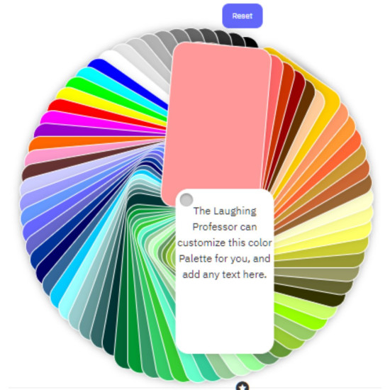 Swatch Color Wheel Cards with Pantone, RGB Codes