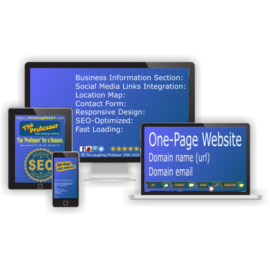 Your Perfect One-Page Website – Business Info, Social Links, Contact Form