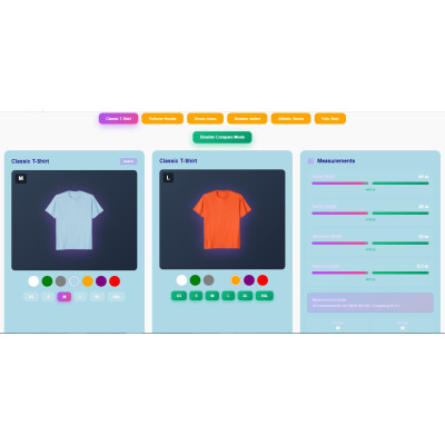 Apparel Size chart with color options - Customer Engaging Embedded Widgets