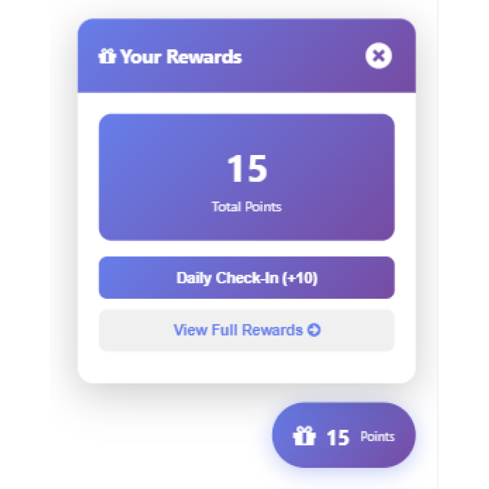 Gift Card Points Rewards - Customer Engaging Embedded Widgets