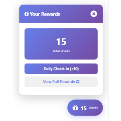 Gift Card Points Rewards - Customer Engaging Embedded Widgets