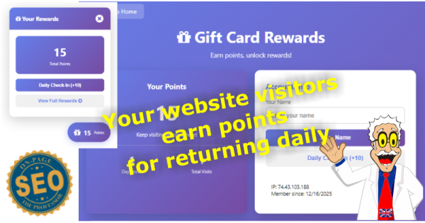 Gift Card Points Rewards - Customer Engaging Embedded Widgets