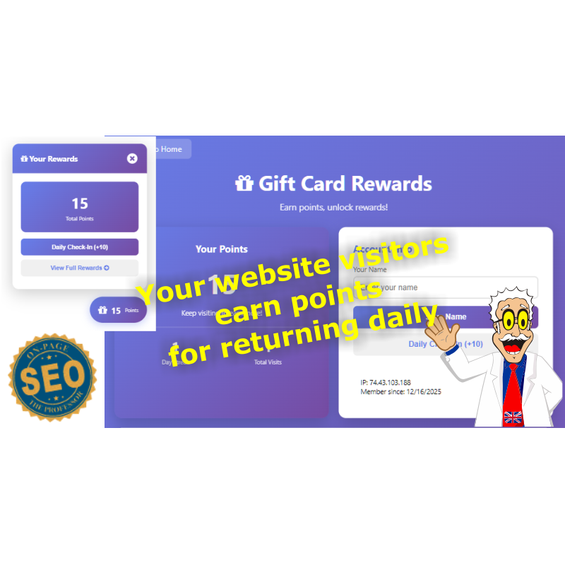 Gift Card Points Rewards - Customer Engaging Embedded Widgets