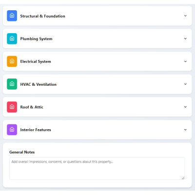 Home Buyer's Inspection Checklist - Embedded Widgets