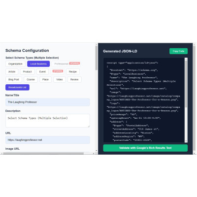 Multi JSON-LD Schema Generator - White Label SEO Tool