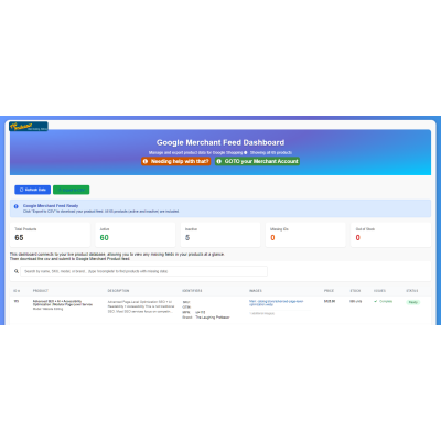 Google Merchant Feed Dashboard - Get Your Products on Google Shopping