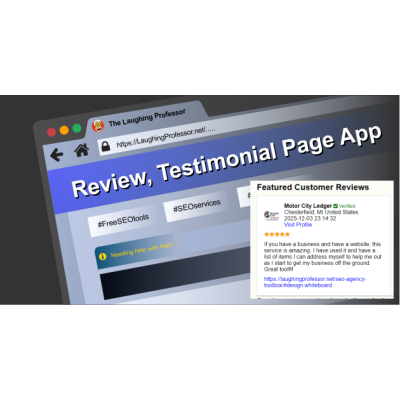 Own Your Reviews - Self-Hosted Review Testimonial App | The Laughing Professor Own Your Reviews - Self-Hosted Review Testimonial App | The Laughing Professor