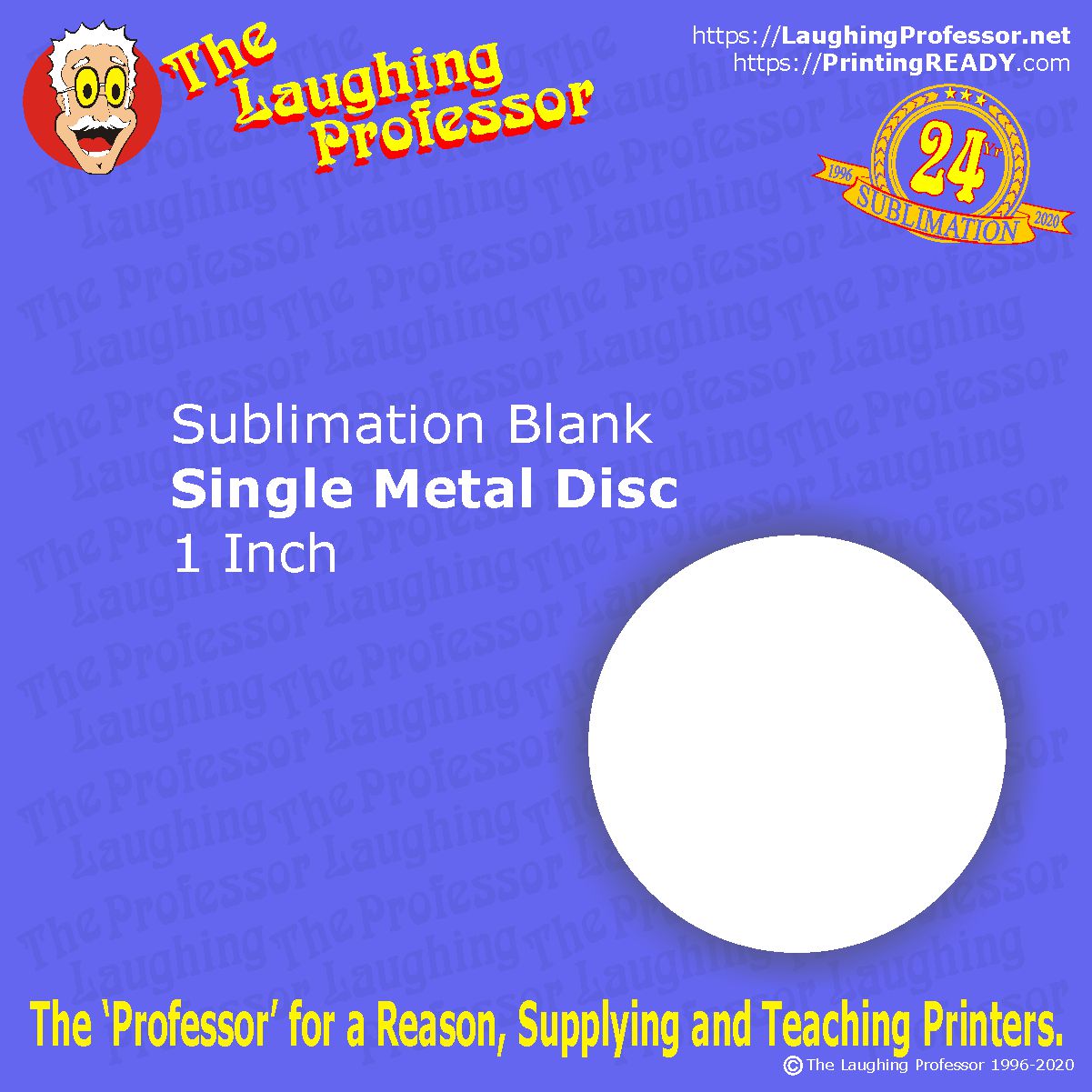  METAL ROUND CIRCLE DISC 1 INCH SUBLIMATION BLANK