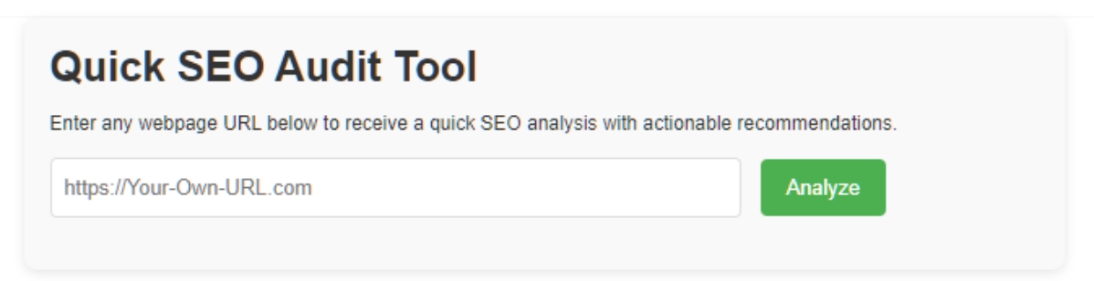 SEO Audit tool