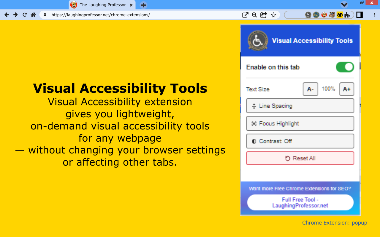 Visual Accessibility Tools for chrome extension