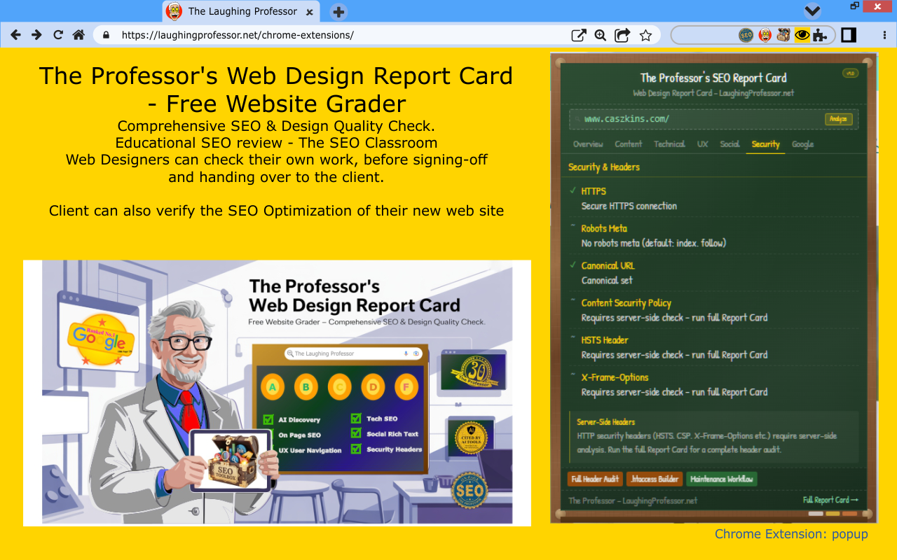 Web Design Report Card chrome extension