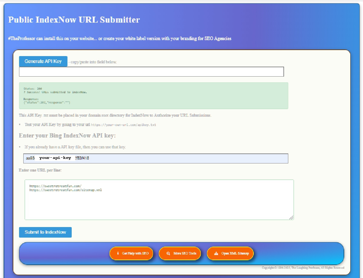 IndexNow URL Submitter