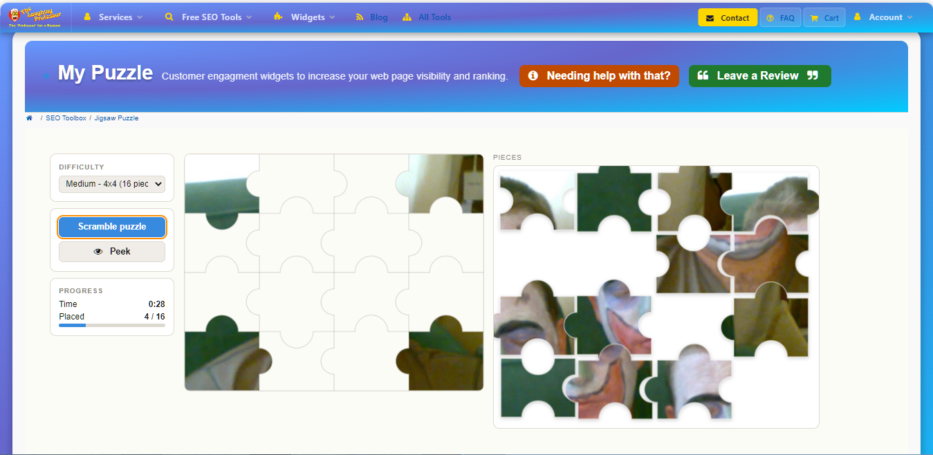 Interactive jigsaw puzzle creator