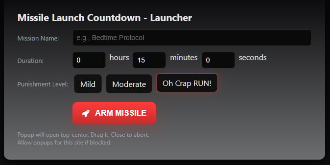 Missile Launch Timer