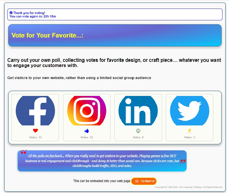 collect votes for customer engagement
