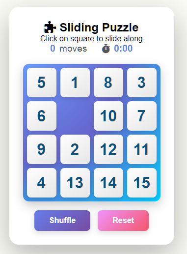 Sliding Puzzle UX Widget